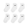 Nike Logo Ankle Socks Box Set (6 Pairs) Baby Socks In White