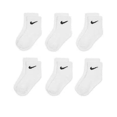 Nike Logo Ankle Socks Box Set (6 Pairs) Baby Socks In White