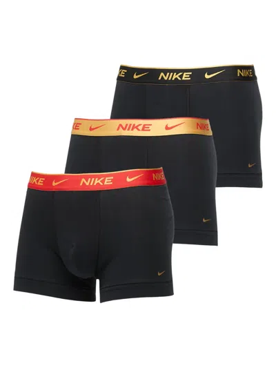 Nike Logo Boxers (set Of Three) In Black
