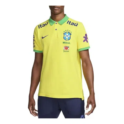 Nike Logo Brazil Polo Shirts 'yellow Green'