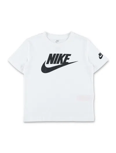 Nike Logo Cotton T-shirt For Kids In Blue