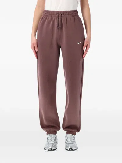 Nike Logo-detail Drawstring-fastening Track Pants In Brown
