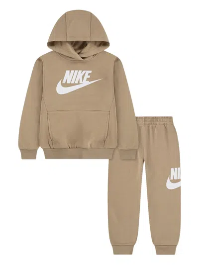 Nike Babies' Logo-detail Hooded Tracksuit In Brown