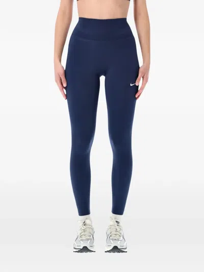 Nike Logo-detail Leggings In Blue