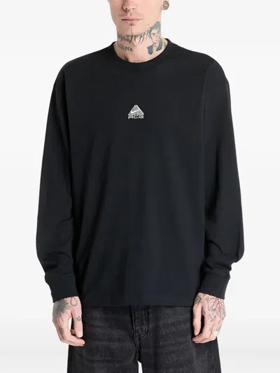 Nike Logo-detail Long-sleeve T-shirt In Black