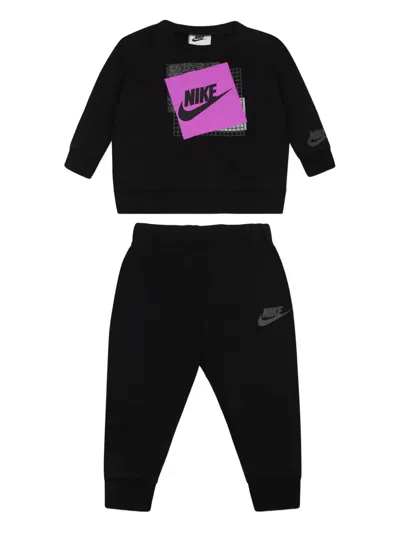 Nike Babies' Logo-detail Tracksuit In Black