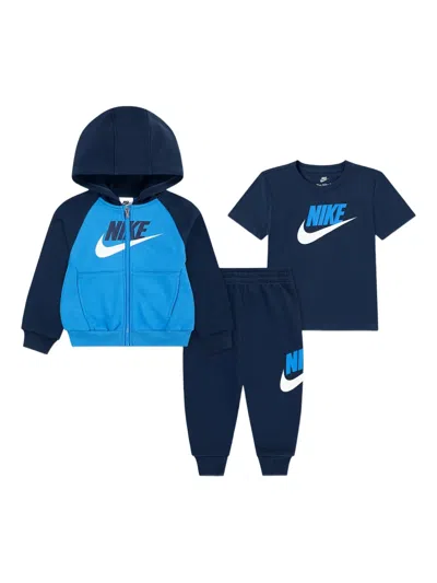 Nike Babies' Logo-detail Tracksuit (set Of Three) In Blue