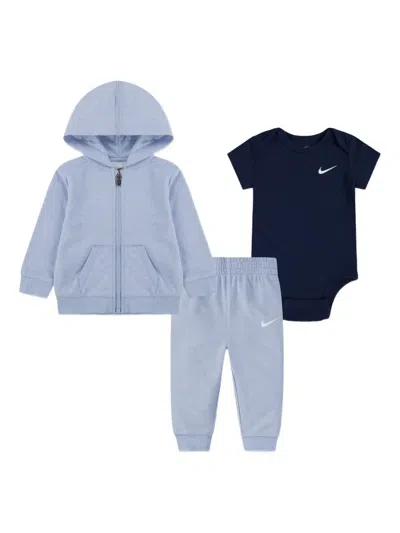 Nike Babies' Logo-detail Tracksuit (set Of Three) In Blue