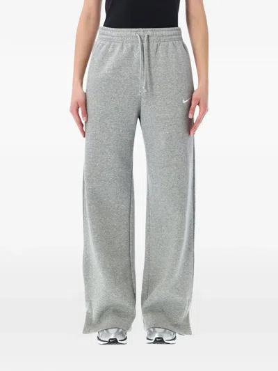Nike Logo-detail Wide-leg-fit Track Pants In Gray