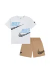 Nike Logo Elasticated Shorts In Multi