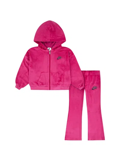 Nike Babies' Logo-emboridered Tracksuit In Pink