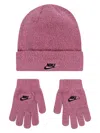 Nike Girls Twinkle Cozy Apex 2 Piece Beanie Set In Pink
