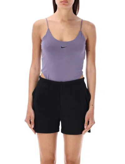 Nike Logo Embroidered Bodysuit In Purple