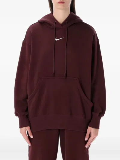 Nike Sportswear Phoenix Fleece Over-oversized Pullover Hoodie In Burgundy