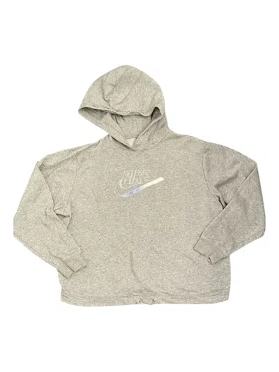 Nike Logo-embroidered Hoodie In Gray
