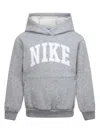 Nike Logo-embroidered Hoodie In Grey