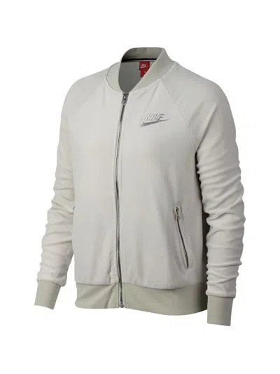 Nike Logo-embroidered Jacket In Gray