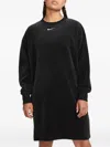 Nike Logo-embroidered Midi Dres In Black