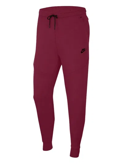 Nike Logo-embroidered Pants In Burgundy
