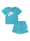Nike Baby Club T-shirt & Shorts, 2 Piece Set In Blue