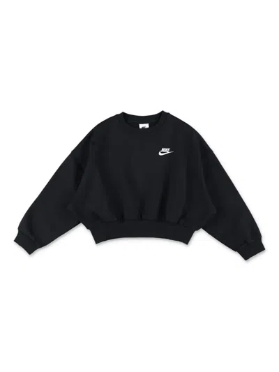 Nike Kids' Logo-embroidered Sweatshirt In Black