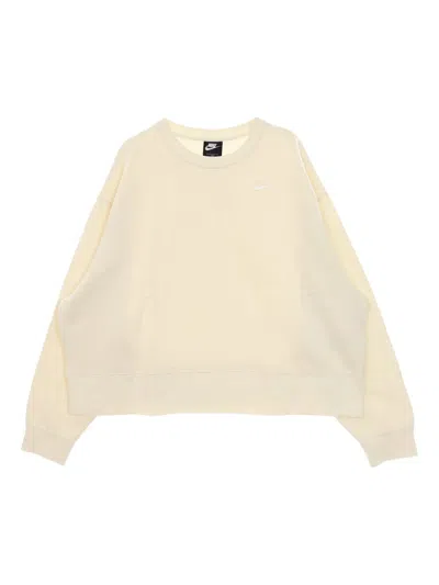 Nike Logo-embroidered Sweatshirt In Neutral