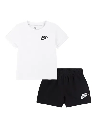 Nike Kids' Logo-embroidered T-shirt And Shorts In Multi