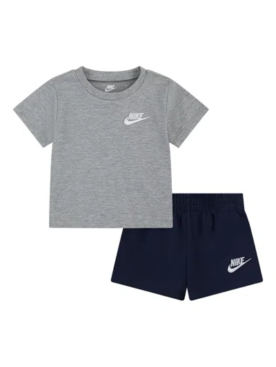 Nike Kids' Logo-embroidered T-shirt And Shorts In Multi