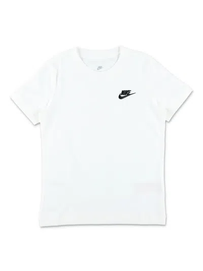 Nike Kids' Logo-embroidered T-shirt In White