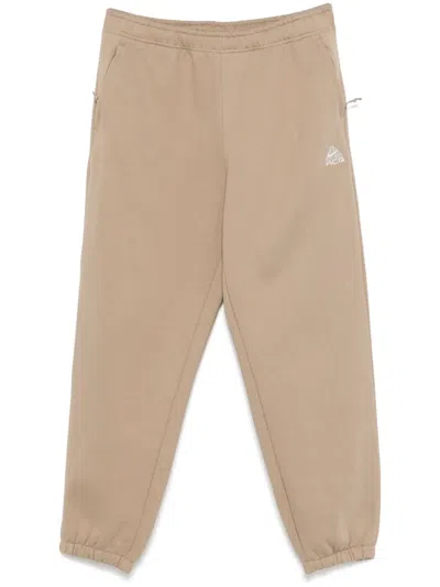 Nike Logo-embroidered Track Pants In Neutrals