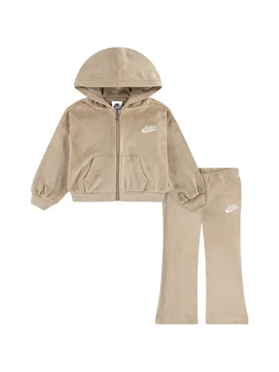 Nike Babies' Logo-embroidered Tracksuit In Neutral