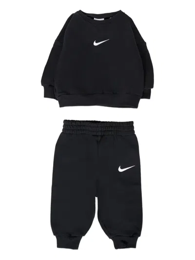 Nike Babies' Logo-embroidered Tracksuit Set In Black