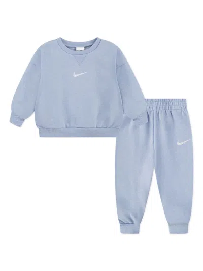 Nike Babies' Logo-embroidered Tracksuit Set In Blue