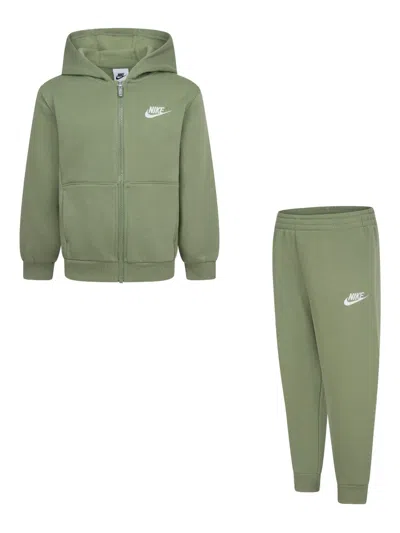 Nike Babies' Logo-embroidered Tracksuit Set In Green
