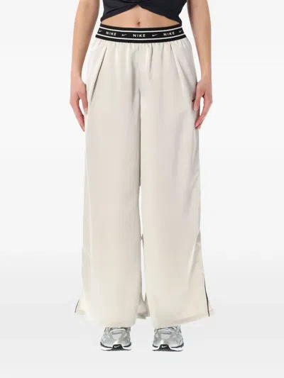 Nike Logo-embroidered Trousers In Neutral