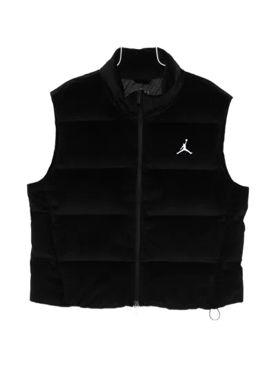 Nike Logo-embroidery Corduroy Gilet In Black