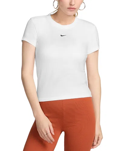 Nike Sportswear Rib Cotton Blend T-shirt In White