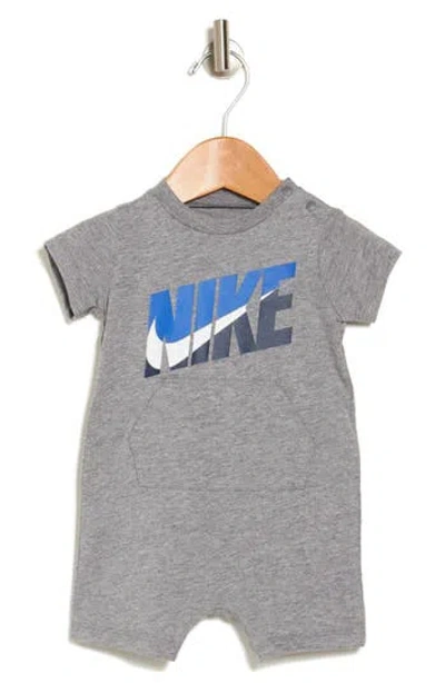 Nike Logo Graphic Romper In Carbon Heather