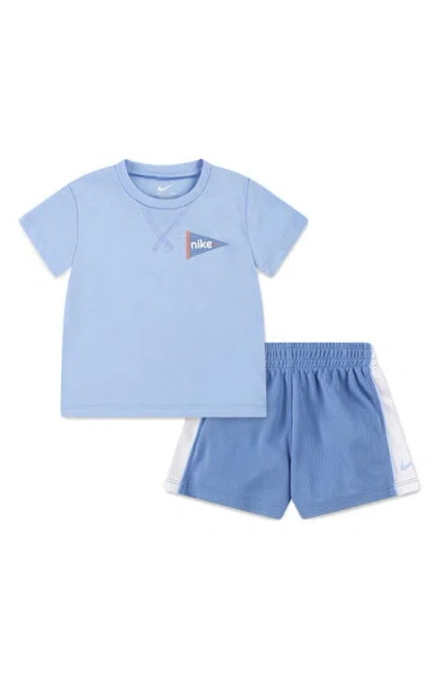 Nike Babies'  Logo Graphic T-shirt & Shorts Set In Blue Beyond