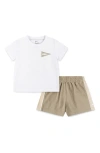 Nike Babies'  Logo Graphic T-shirt & Shorts Set In Khaki
