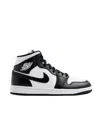 Nike Air Jordan 1 Mid Panda Sneakers In Black