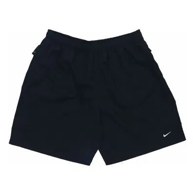 Nike Logo Micro Mark Breathable Solid Color Shorts Couple Style Black