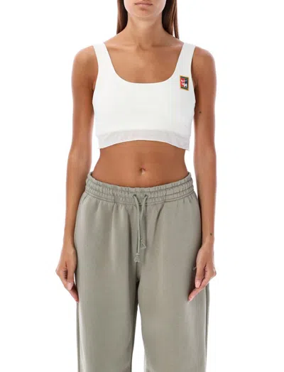 Nike Logo-print Sports Bra In White