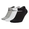 Nike Logo Pattern Casual Sports Socks 3 Pairs Gray / White / Black