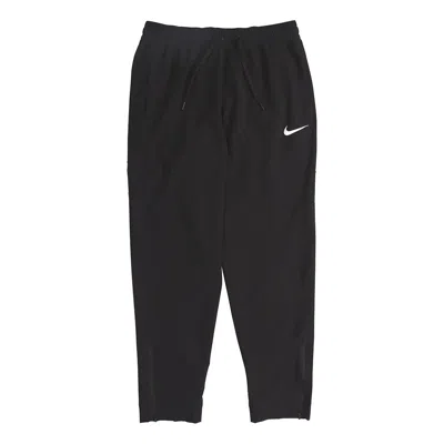 Nike Logo Pattern Solid Color Casual Sports Long Pants Black