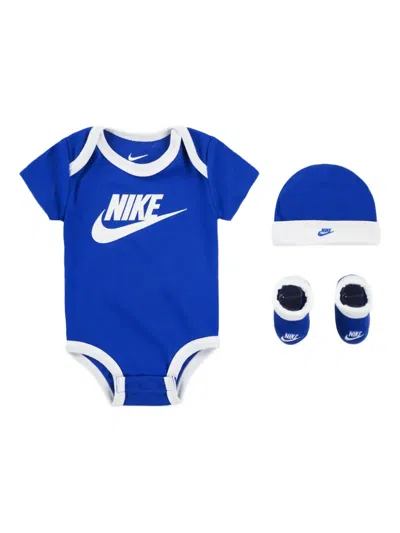 Nike Babies' Logo-print Bodysuit Set (set Of Three) In Blue