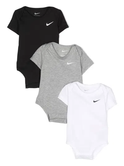 Nike Babies' Logo-print Cotton Body Set In Black