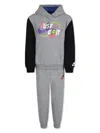 Nike Logo-print Cotton Tracksuit Set In Grey