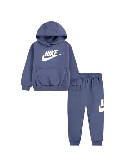 Nike Kids' Logo-print Fleece Tracksuit In Blue