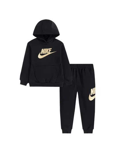 Nike Babies' Logo-print Hooded Tracksuit Set In Black